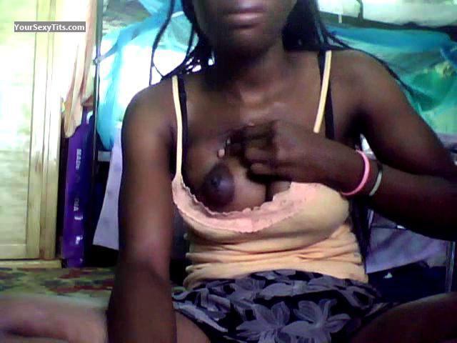 Tit Flash: Room Mate's Medium Tits (Selfie) - Sinit from Ghana